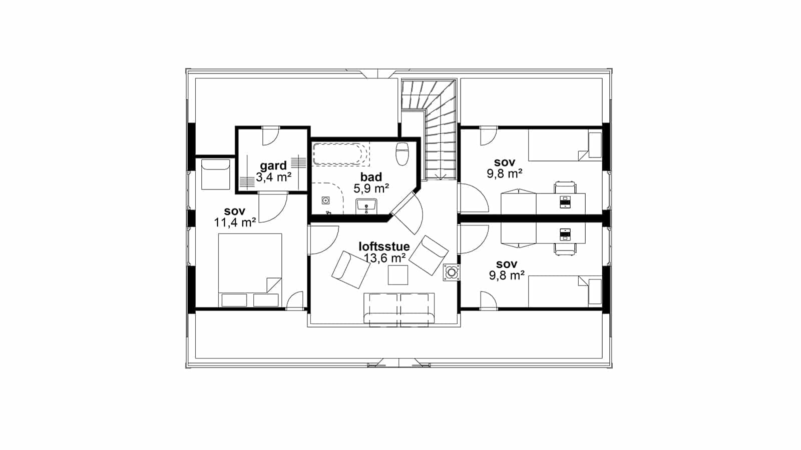 Plantegning av 2.etasje - Paradis